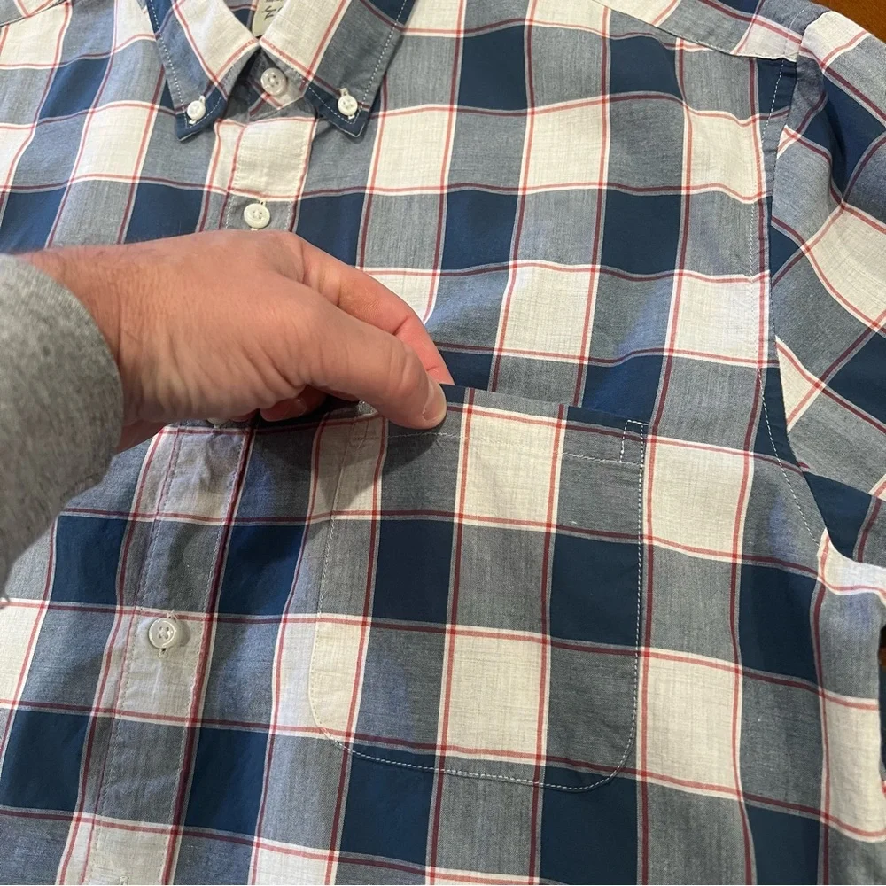 J. Crew Men’s Cotton Plaid Long-Sleeve Slim‎ Fit Button Down Shirt Large Preppy